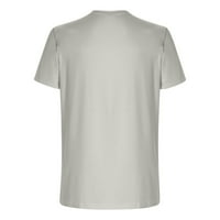 Odieerbi Muške grafičke majice Ležerne prilike 3D ispis Sportske fitness košulje okruglo vrata kratkih rukava siva