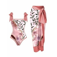 Aiaymet kupaći odjevanje za žene žene Vintage Colorblock apstraktni cvjetni kupaći kostimi za ispis