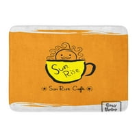 Četkica za doručak Ručno crtanje Kupa za kavu sa izlaskom sunčanog buđenja kafićnog prostirke vrata