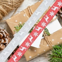 10m božićna vrpca Bijela snježna pahuljica deblji anti-bledi Driveni poklon za ponovno pakovanje za ponovno punjenje Veliki bowknot izrada Xmas Tree Ripbon za festival