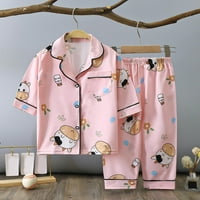 Y pung pidžama za djevojke Toddler Boys kratki rukav crtani otisci vrhovi hlače odijelo odjeća za djecu