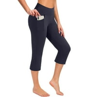 Ženske noge Yoga hlače Ženske joge pantalone džepove visoke struke vježbanja hlače casual pantalone