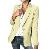 Ketyyh-Chn Womens Blazers Solid Fashion Business Elegant Court Jacket Beige, S