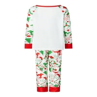 Porodica Eyicmarn Usklađivanje božićne pidžame, crtani ispis dugih rukava + pantalona odjeća za spavanje