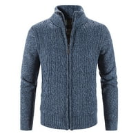 Muški kaputi Outerywer zimske muške patent patent pletene kardigan debeli džemper štand kožnog flisa,