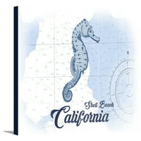 Shell Beach, California - Seahorse - Plava - Primorska ikona - Lintna Press Artwork