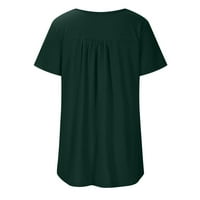Kratki rukav elegantan tunički klirens bluza za žensku modersku odjeću Henley vrat udobni dugi vrtovi