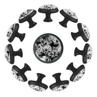 Okrugle kristalno staklene gumbe lubanja ručica za kuhinjske ormare za ormare za ormare sa vijcima