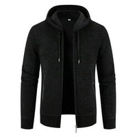 Voncos muške kapuljačke jakne - odjeća modna lagana topla džemper casual tanki fit kaput jakna za muškarce crna veličina l