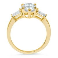 2. CT kruška Clear Simulirani dijamant 14K žuti zlatni godišnjica Angažovane kamene prstene veličine