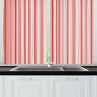 CORAL kuhinjske zavjese, vertikalno prugasti uzorak u mekim bojama ish staromodni, prozorski zavjese