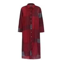 Fengqque Deal Clearence ženske haljine s dugim rukavima s dugim suknjem Duga ruka Džepna suknja Duga
