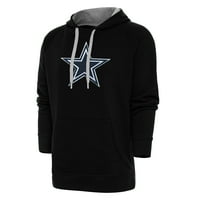 Muški antigua crni dallas kauboji Victory Chenille pulover hoodie