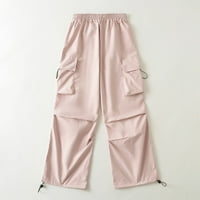 qolati padobranske hlače za žene Trendi elastični visoki struk Y2K teretni hlače Baggy Working Jogging