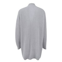 Huaai Cardigan za ženske zakrivljene plakate Veliki džep džemper kardigan džemperi za žene Grey XL