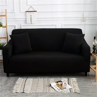 Glonme Soud Color Sofa poklopca Slipcover Stretch Elastic Kauč Zaštitnik namještaja Crni sjedala