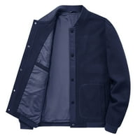 Kaputići bez kapuljača opušteni casual modni modni rukav pamuk džep pamuk toplotna jakna tamno plava