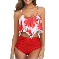 Ženski tanki kupaći kostim ljetni morska odjeća za djevojčice Havajski stil Print Beachwear Pappy kupaći kupaći kostimi za kupaće kostime