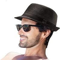 Fedora slamna šešir za muške žene Sun Beach Derby Panama Summer HATS W podloga crna do bijela