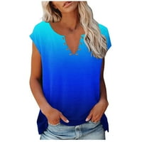 Dianli Womens Bluzes i vrhovi Dressy Comfy Lagana modna osnovna labava trening Thirsts Summer Gradijent