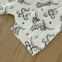 Ležerna odjeća za dječake Toddlerove crtane crtane krave otiske majice prsluk vrhovi skida hlače