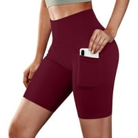 Ženski džepovi za trening visoki struk joga trčanje trbuh hlače upravljačke hlače hlače