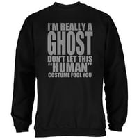 Halloween Human Ghost kostim crna dukserica odraslih - 2x-velika