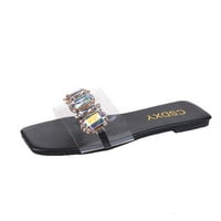 Aoujea ljetne sandale za žene prozirne flop kvadratne ploče ravne ravne papuče za rivestone CRNO 6.