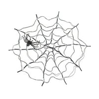Matoen Halloween Spider Web svjetla sa crnim paukom, LED ljubičasti Halloween Svjetla sa modovima, vodootporan