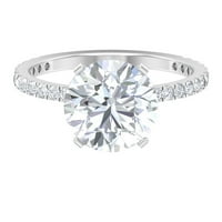Kubični cirkonijski zaručni prsten za žene za žene - AAAA grade, srebrna u Sterling, US 5,00