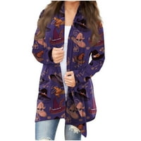 GDFUN ženska modna casual tiskana jakna s dugim rukavima - kišna jakna s kišnim jaknom žene