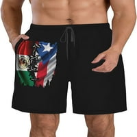 Muški Portoriko Meksiko Meksička zastava Shorts Ljetni surf Swim Trups Plaže Kratke hlače sa džepovima