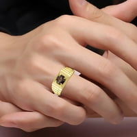 Muški prstenovi žuti pozlaćeni srebrni prsten prekrasan okrugli oblik dragulja dizajner stil prstenovi za dimljeni kvarcni junske piste za muškarce, muške prstenove, srebrne prstenove, veličine 8,9,10,11,12,13