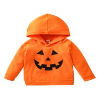 Djeca dječja dječaka Dječak Djevojka Halloween bundeve kapuljke kostim, dugih rukava narančasta pulover dukserice s kapuljačom na kapuljačom vrhom pada odjeća