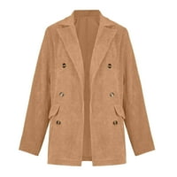 Žene klasične čvrste boje Corduroy dugih rukava Casual Blazer jakna za jaknu
