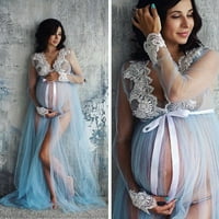 Gersome Ženska elegantna matična haljina za dugih rukava za fotografije Split MESS materinstvo za fotografiju