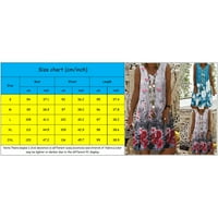 SHPWFBE Ljetne haljine za ženske haljine za žene ženske casual bez rukava V izrez cvjetni ispis a-line haljina
