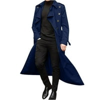 Muškarci Business Coat Plus Veličina Muška zimska dugačak kaput za dugi rovovi Jednostavna boja topli
