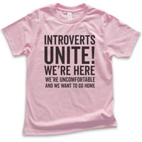 Djeca introvertje ujedinjuju majicu, mladost dječja djevojka majica, neugodna i želimo ići kući majica
