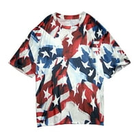 Puawkoer ženska majica kratki rukav okrugli izrez SAD-a USA dana za neovisnost 4. srpnja Zastava gornjih