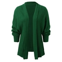 Riforla ženska casual dugi rukav kabel pletena otvorena prednja kapljica džemper kardigan kaput gornji
