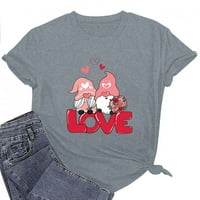 Štednja za Valentinovo košulje za žene Valentine Cute ELF Print Tops Crewneck Pulover parovi Modna dukserica