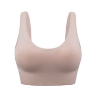 RUZIYOOG Sportski grud za žene Prozračne podstavljene podrške Yoga SOLID bez rukava Hladne ležerne rezervoare za bluze za intimne bež l