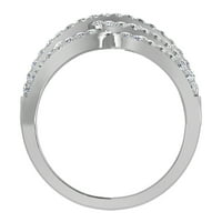 Valovi dijamantni prstenovi godišnjica 18K bijelo zlato CT TW