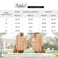 Sidefeel Womens Split V izrez rucff chiffon haljina Elegantni švicarski dot visoki struk mini haljine S-XXL