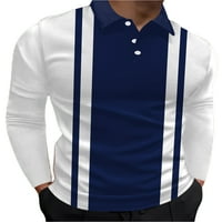 Niuer muns tops rever izrez bluza s dugim rukavima polo majica casual tee SPLICED pulover stil ap 2xl
