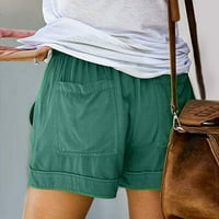 Žene casual šorc comfy elastične struke džepne šorc hlače mint zelene xxl & mint zelene boje