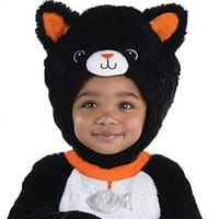 Amscan - Cuddly Crna mačja kostim - novorođenče