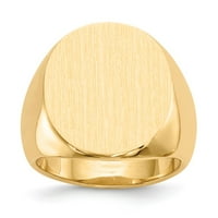 Real 14kt žuto zlato 19,5x zatvoreno leđa muške prstene veličine: 10; za odrasle i tinejdžere; Za žene