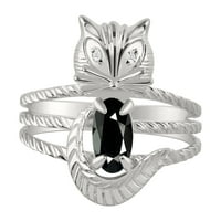 * Rylos jednostavno zabavna mačka ony & dijamantni prsten - oktobar roštilj. Odličan prsten za ružičasto, srednje ili pokazivač. *